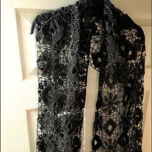 Black, silver, gray scarf